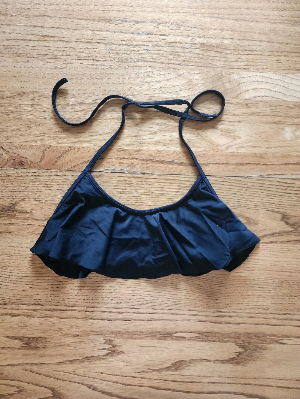 Alloy Apparel Women's Swimwear Black Halter Spaghetti Strap Bikini Top Small S
